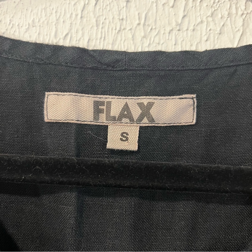FLAX 100% Linen Black A-Line Dress size small - Picture 4 of 7